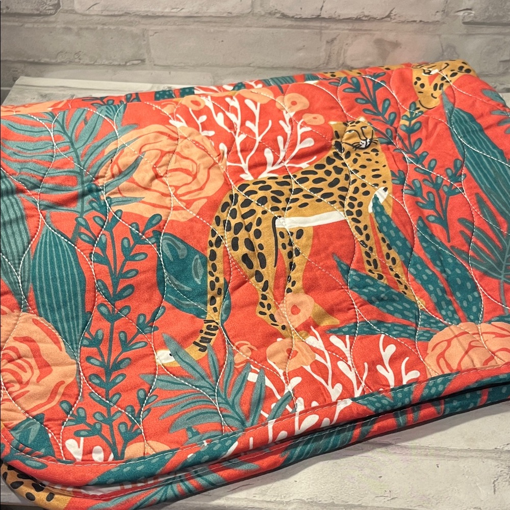 Juicy Couture Tropical Cheetah Print quilted pillow shams set of 2